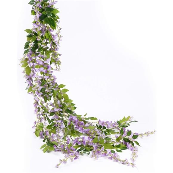 Wisteria Artificial Flowers Garland, 4 Pcs Total 28.8ft Artificial Wisteria Vine - Picture 4 of 7